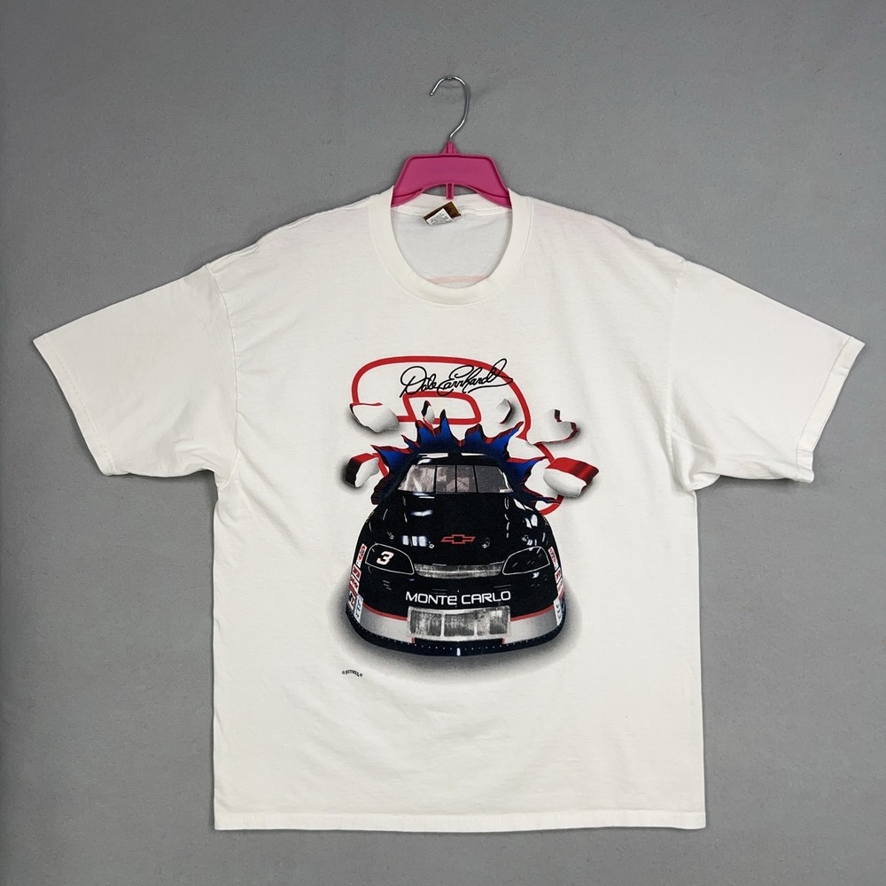 Vintage Dale Earnhardt Shirt 2XL White NASCAR Racing Breakthrough Nutmeg 90s